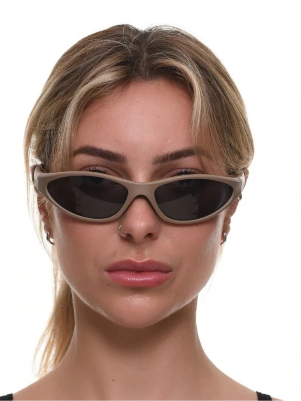 R3 Sirocco Slim Cat-Eye Sunglasses in Taupe
